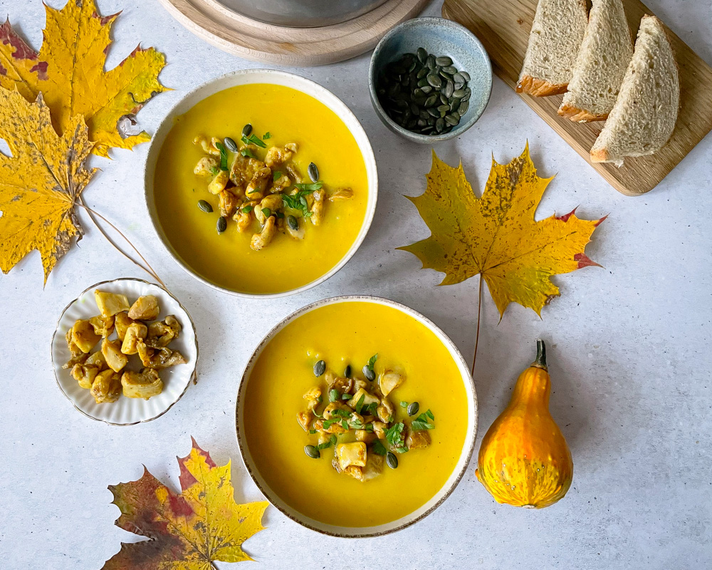 Moliūgų sriuba su vištiena