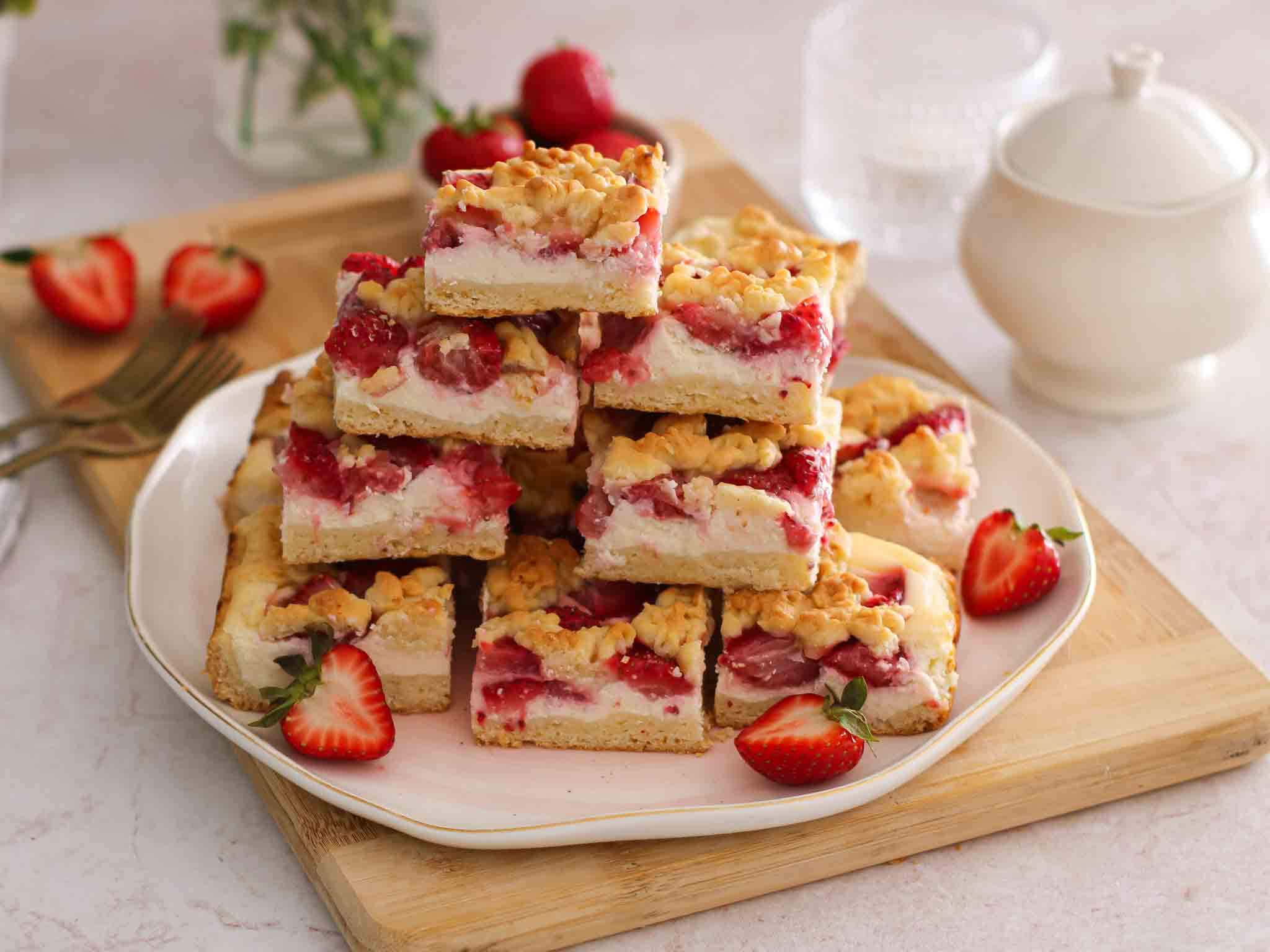 Trupininis braškių pyragas