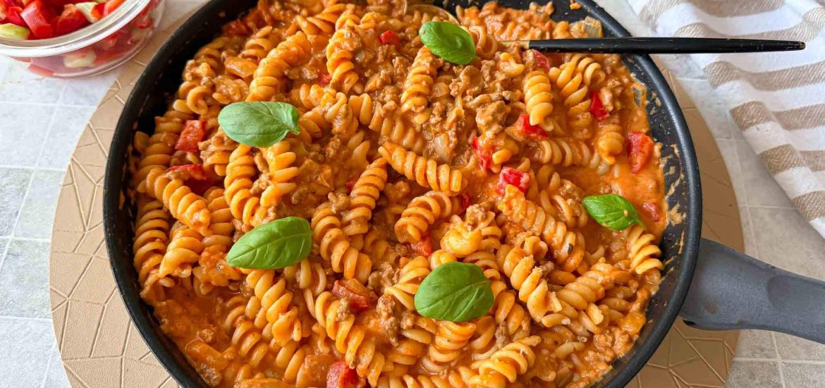 Makaronai su malta mėsa