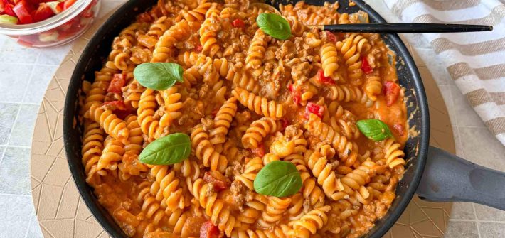 Makaronai su malta mėsa